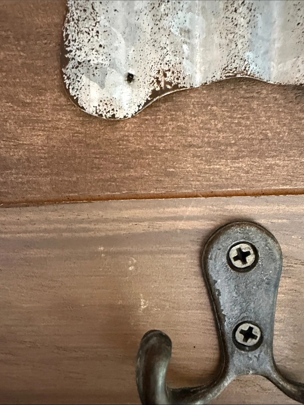 Rustic Paw Print Wall Hook - Silver & Brown